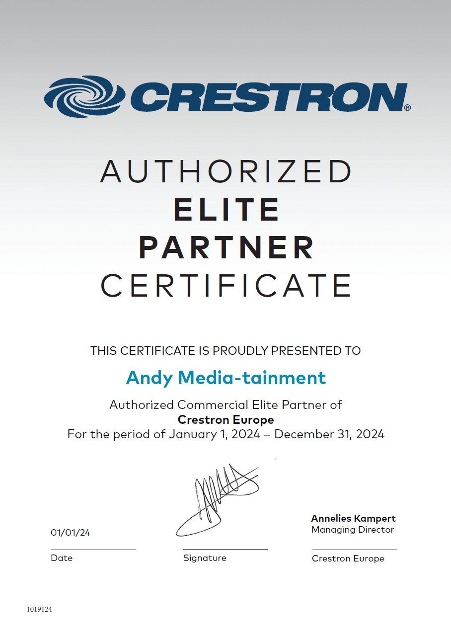 Crestron Elite-Partner 2024 Andy Mediatainment