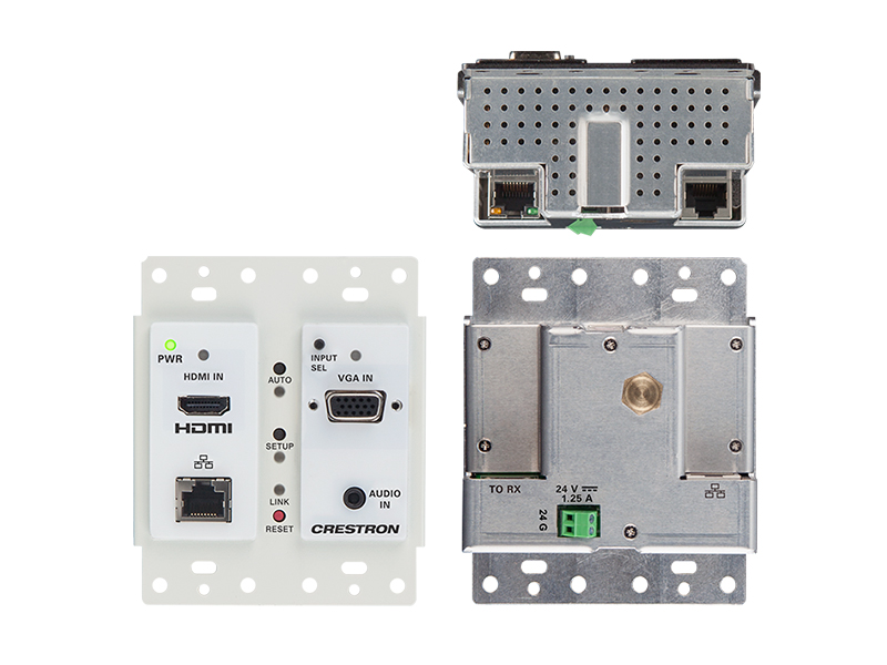 HD-TX-201-C-2G-E-W-T Anschlussfeld in weiß für DM Lite mit CAT, HDMI, VGA und Audioanschluss Gesamtansicht