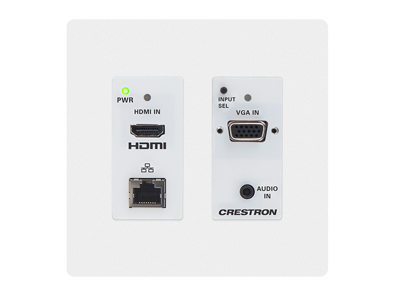 HD-TX-201-C-2G-E-W-T Anschlussfeld in weiß für DM Lite mit CAT, HDMI, VGA und Audioanschluss Front