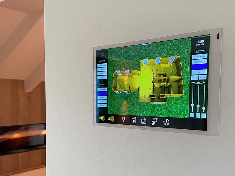 Crestron Smarthome Touchscreen mit Bedienoberfläche