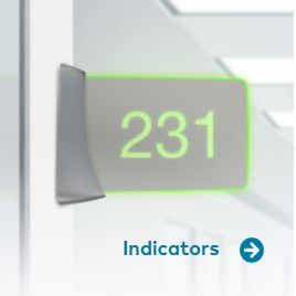 Anzeigegeräte und Indikatoren für Raumbuchung