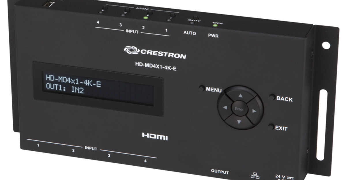 Interruttore HDMI Crestron HD-MD4x1-4kz-e, Usato, 4 Ingressi 1 Uscita, 4K