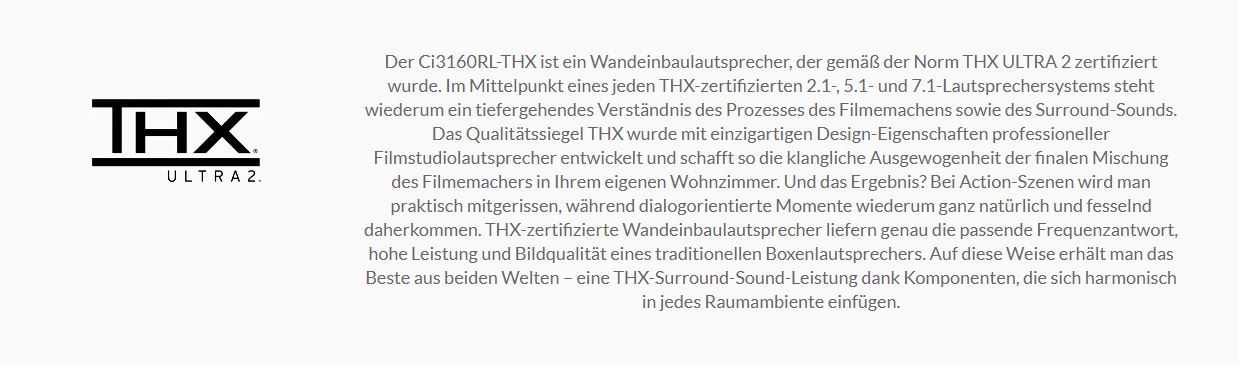 THX zertifizierung KEF Ci3160